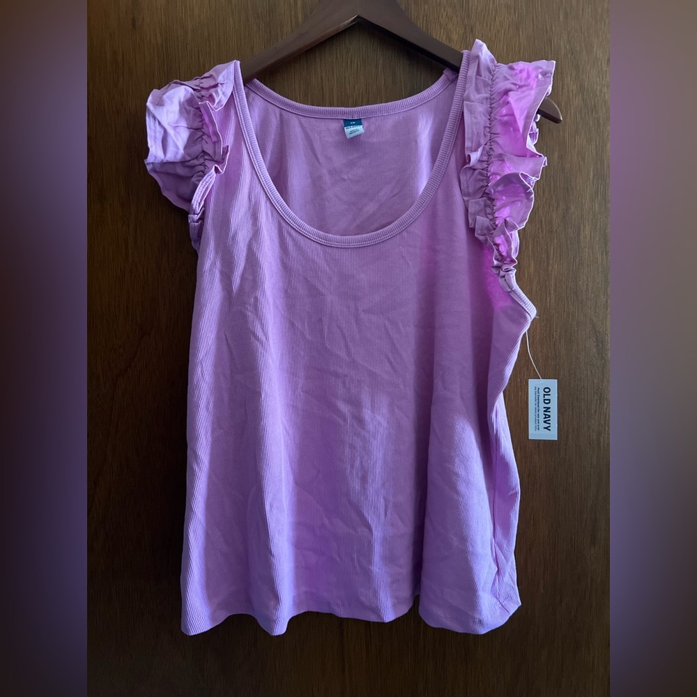 Old Navy Fuchsia Ribbed Tee